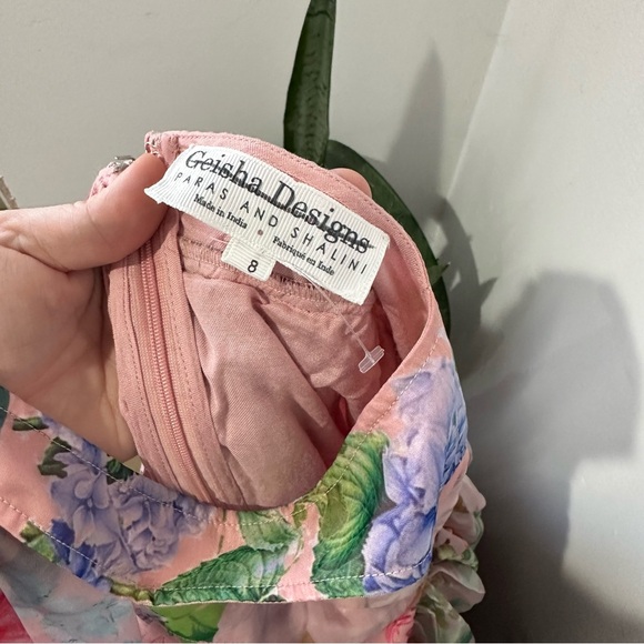 NEW Anthropologie BHLDN Isabella Floral Tiered Square Neck Midi Dress Pink - Picture 9 of 9